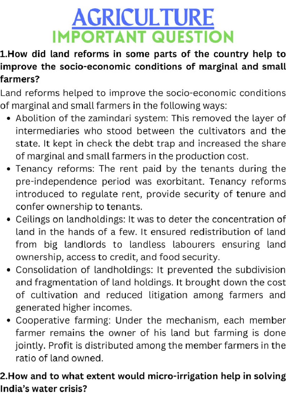 Agriculture 1 - General Agriculture I - Studocu
