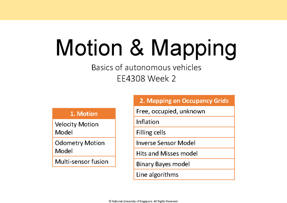 01 Motion and Mapping - lecture notes - Motion & Mapping Basics of ...