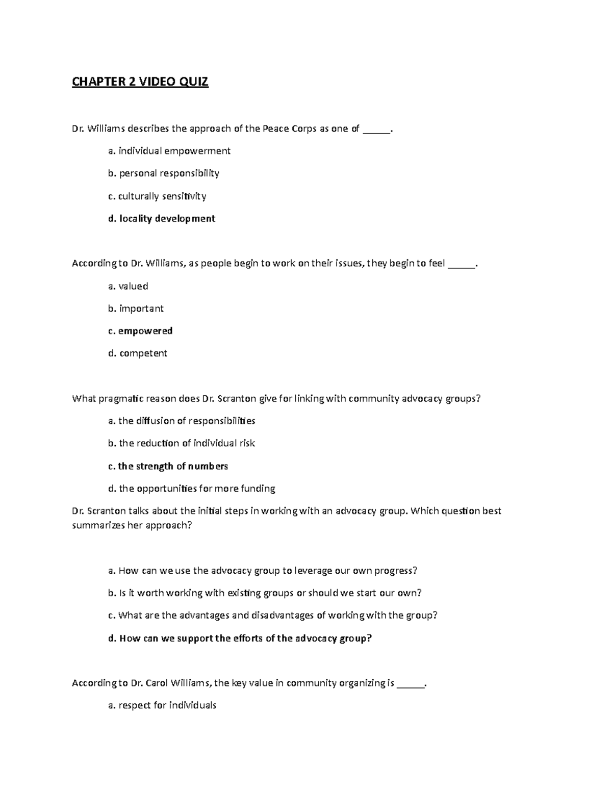 Chapter 2 Video Quiz: Community Advocacy Insights and Key Concepts ...