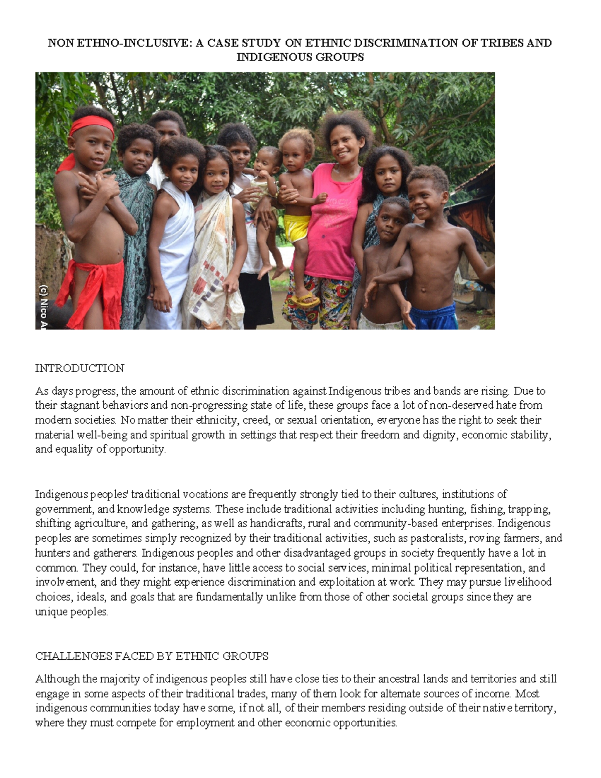 CASE Study on Ethnic Discrimination Against Indigenous Groups - Studocu