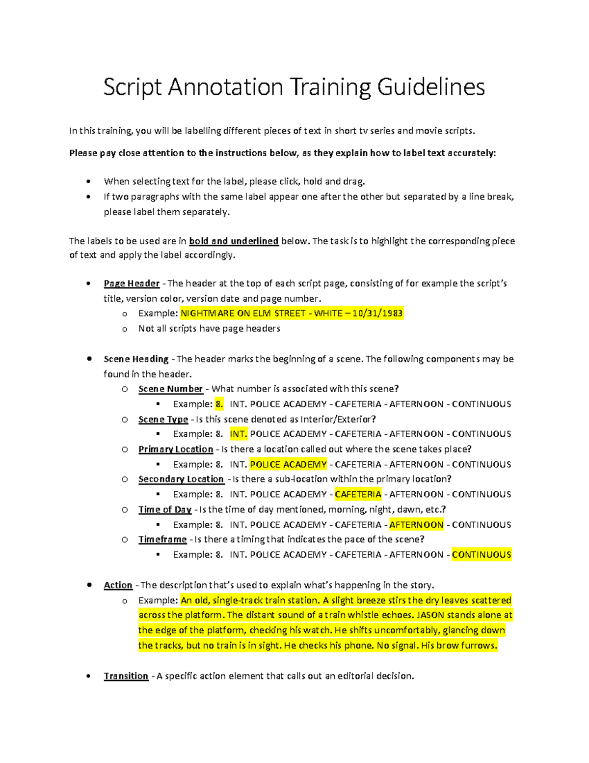 Script Ann Training Guidelines - Script Annotation Training Guidelines ...