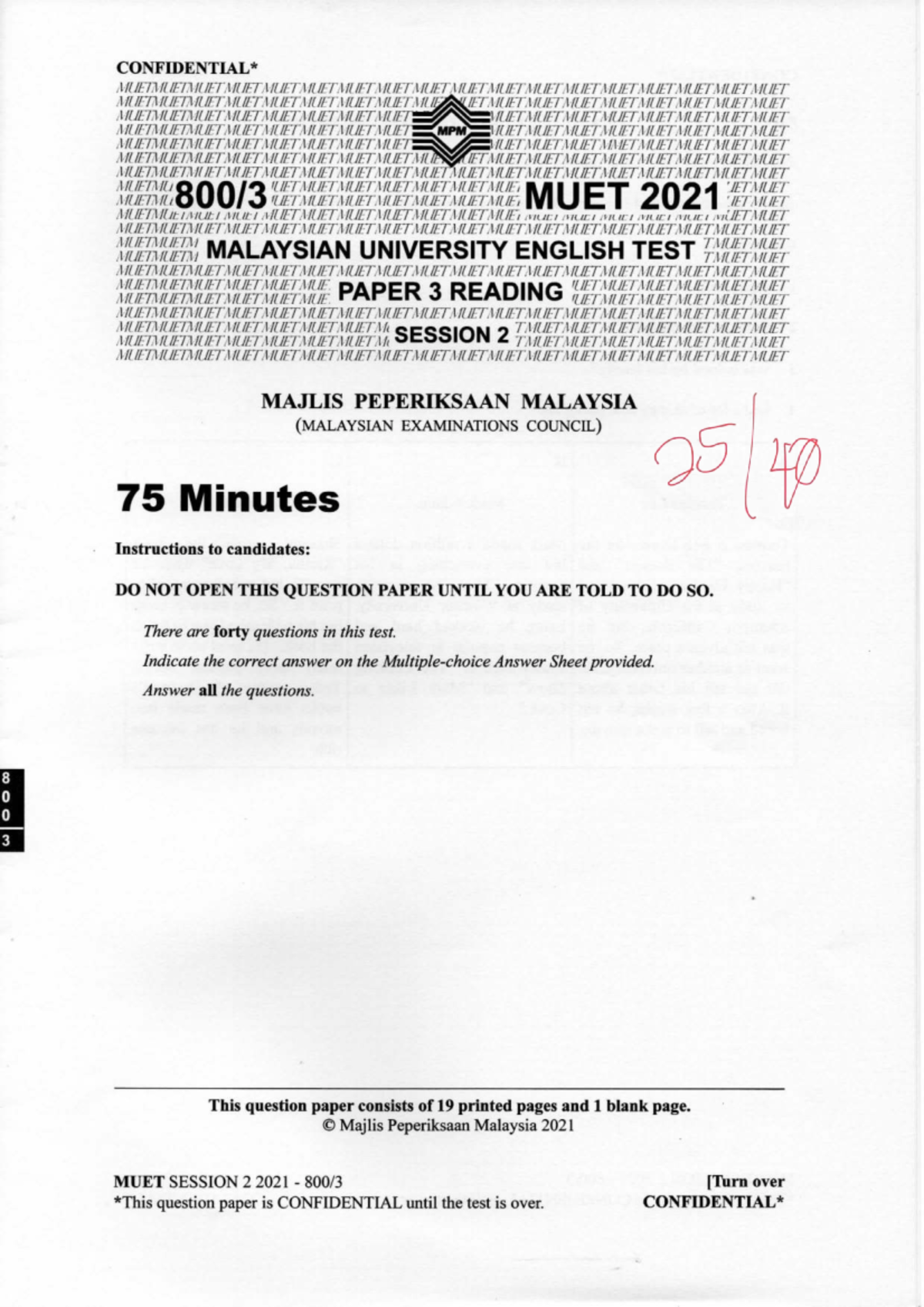 (2021) MUET Reading S2 - Preparation Tips for the Exams - Studocu
