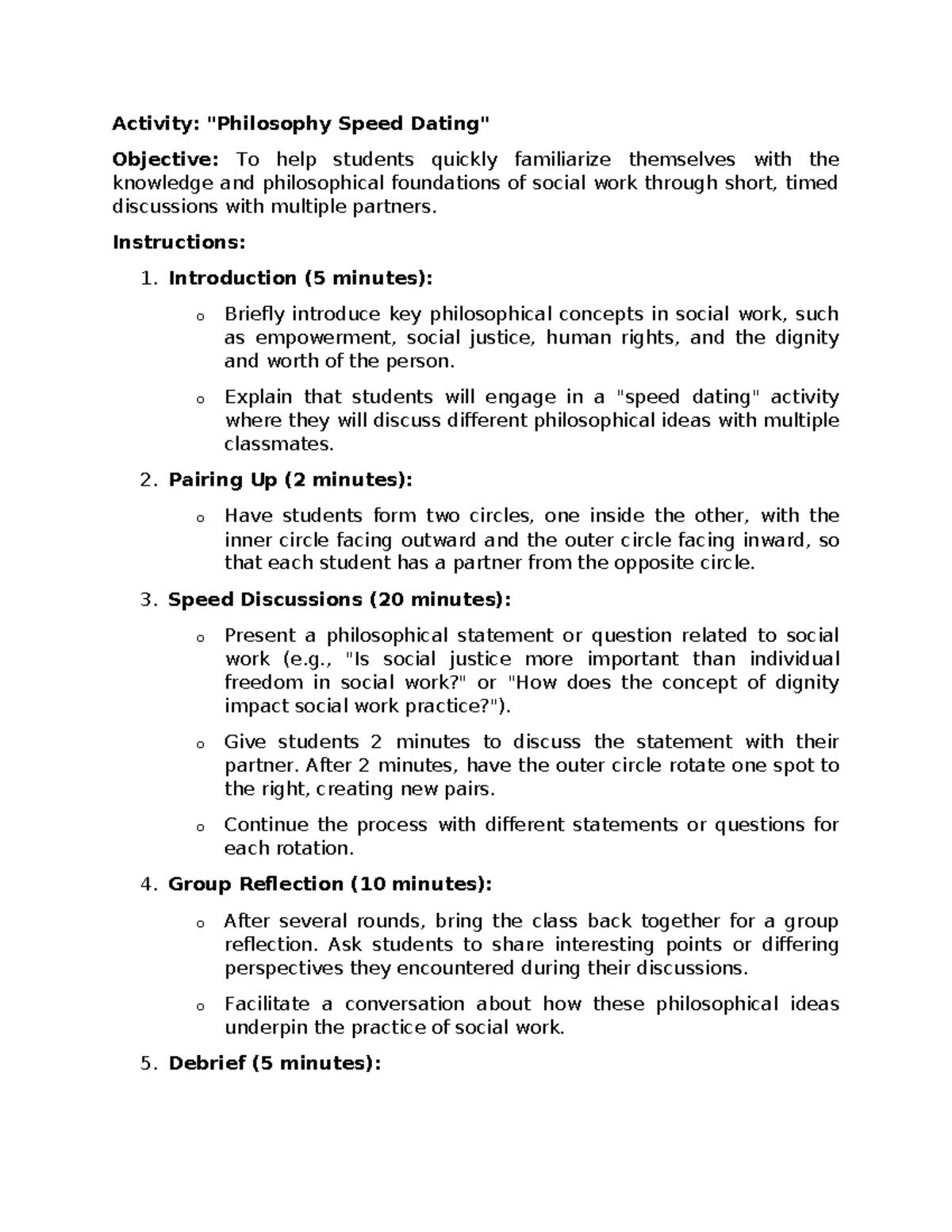 Engaging Activities for SW Intro: Exploring Philosophy in Social Work ...