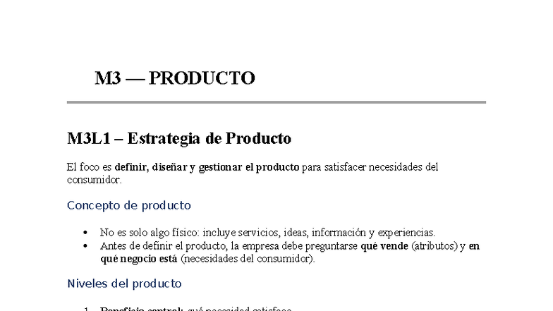 M3 Marketing 2 - Resumen de Estrategias de Producto y Promoción - Studocu