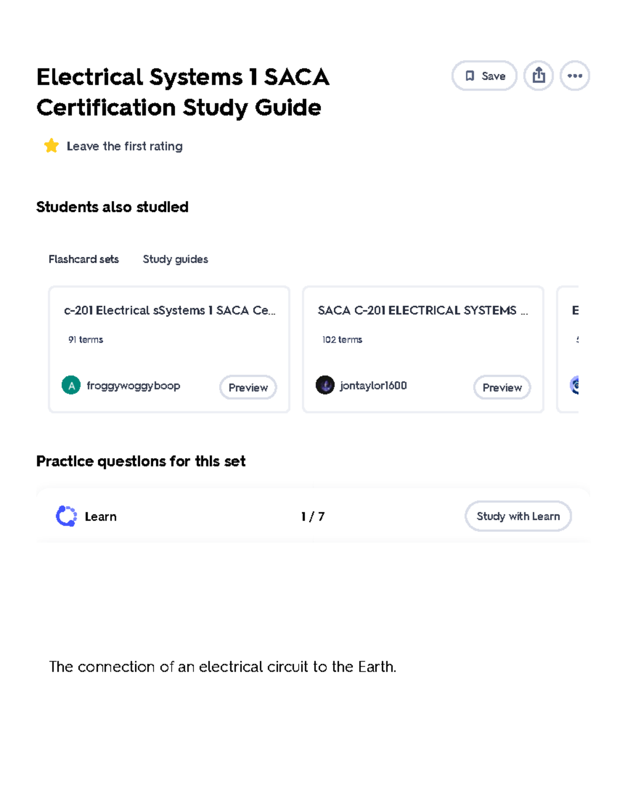 SACA 5 - Electrical Systems 1 Certification Study Guide Notes - Studocu