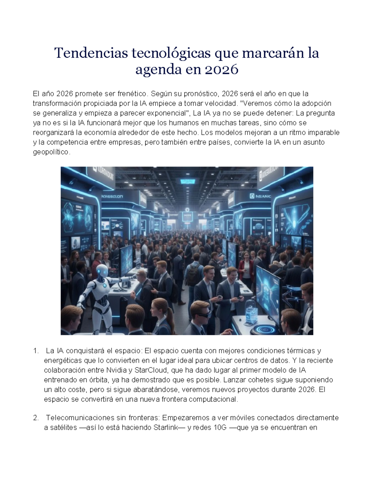 Tendencias Tecnológicas 2026: Impacto de la IA en la Economía - Studocu