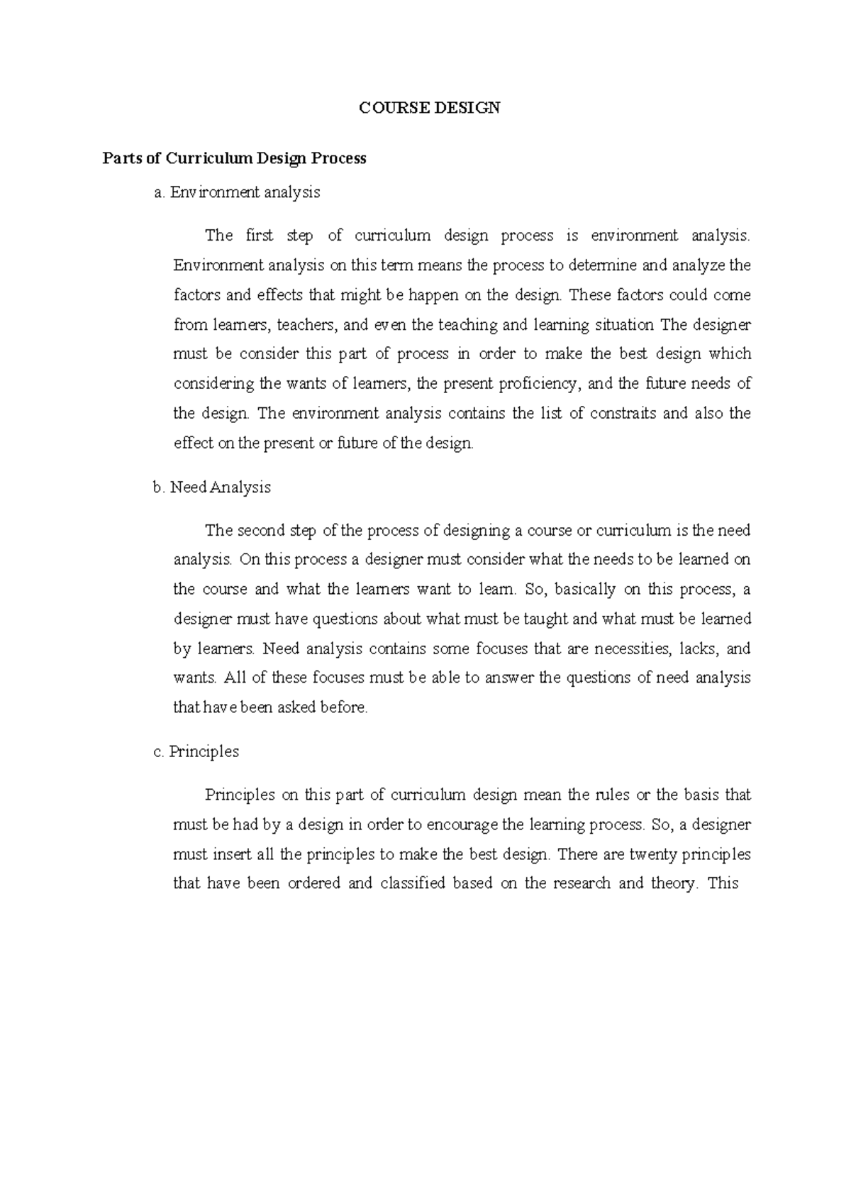 Designing a Curriculum for Effective Course Development - Studocu