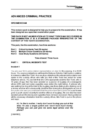 1920 acp ce01 module guide - ADVANCED CRIMINAL LAW AND PRACTICE MODULE ...