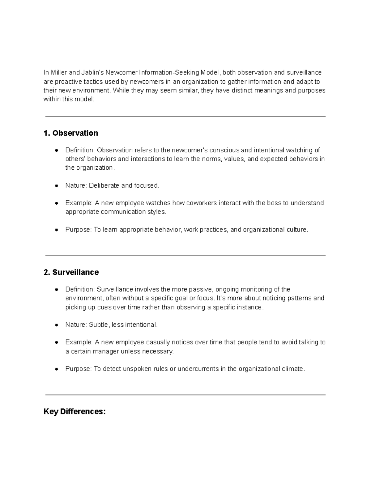 Miller and Jablin Model: Observation vs. Surveillance in Organizations ...