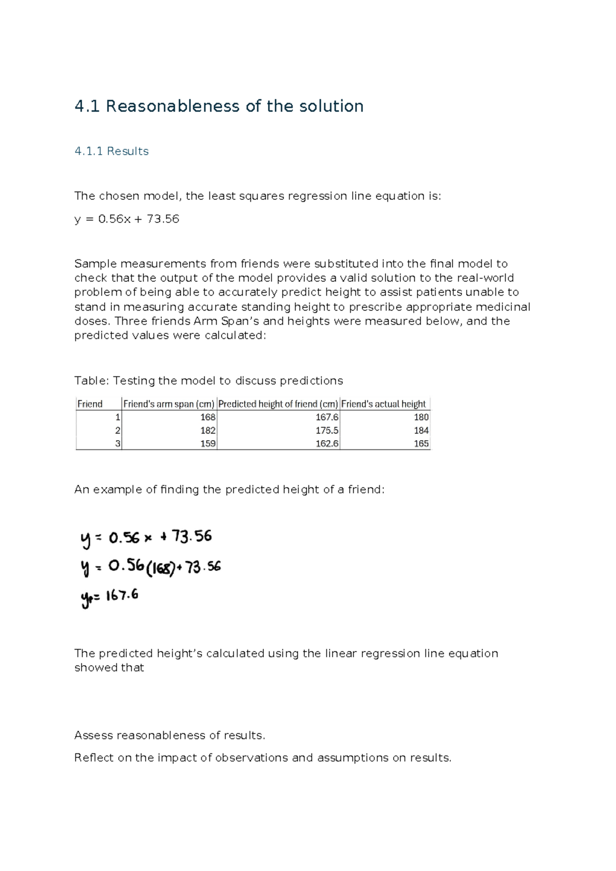Maths (MATH101) Assignment: Assessing Reasonableness of Solutions in ...