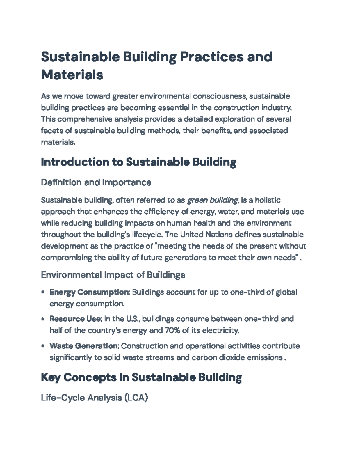 Sustainable Building Practices and Materials: An In-Depth Analysis ...