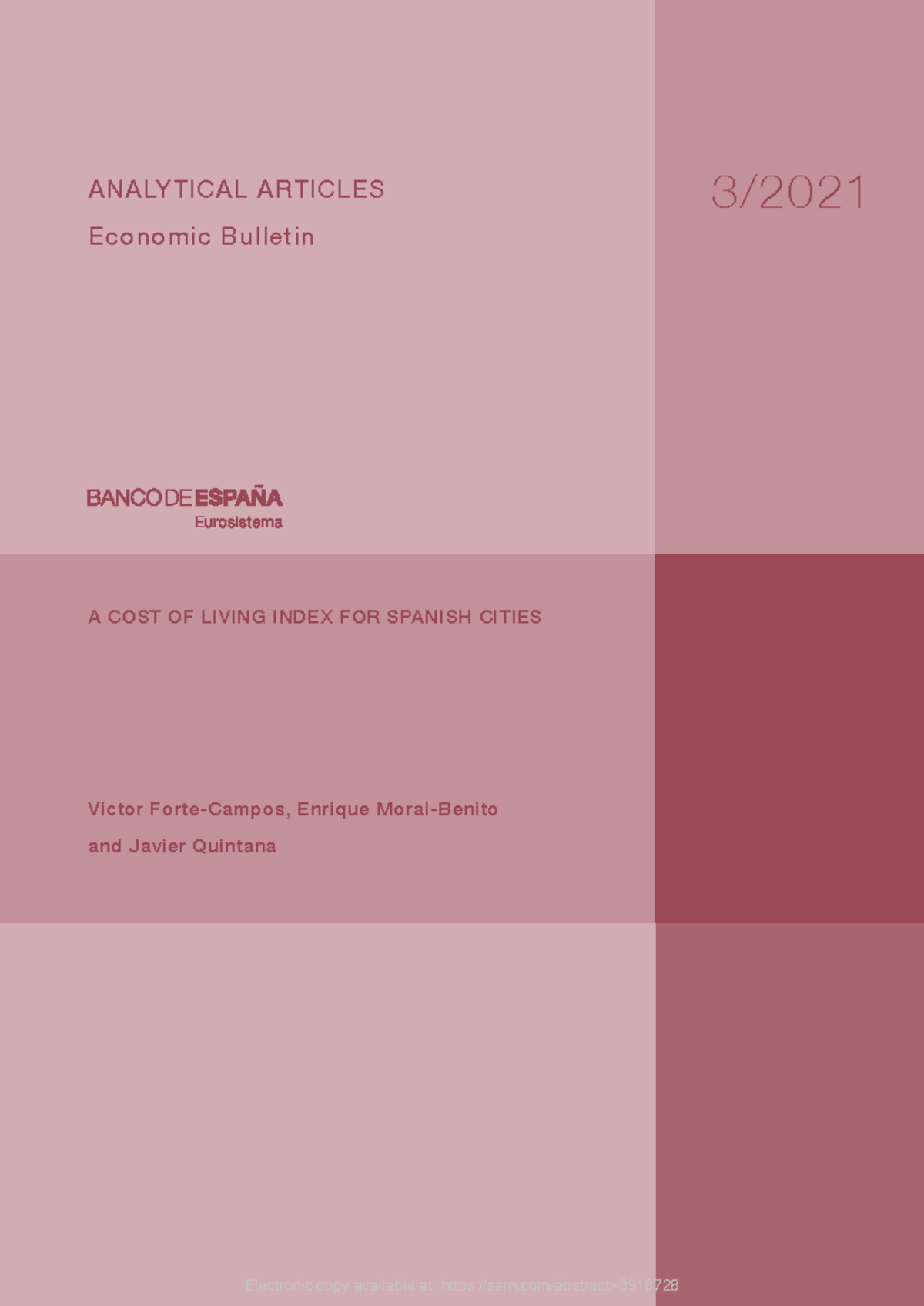 ECONOMIC BULLETIN: COST OF LIVING INDEX IN SPANISH CITIES - Studocu