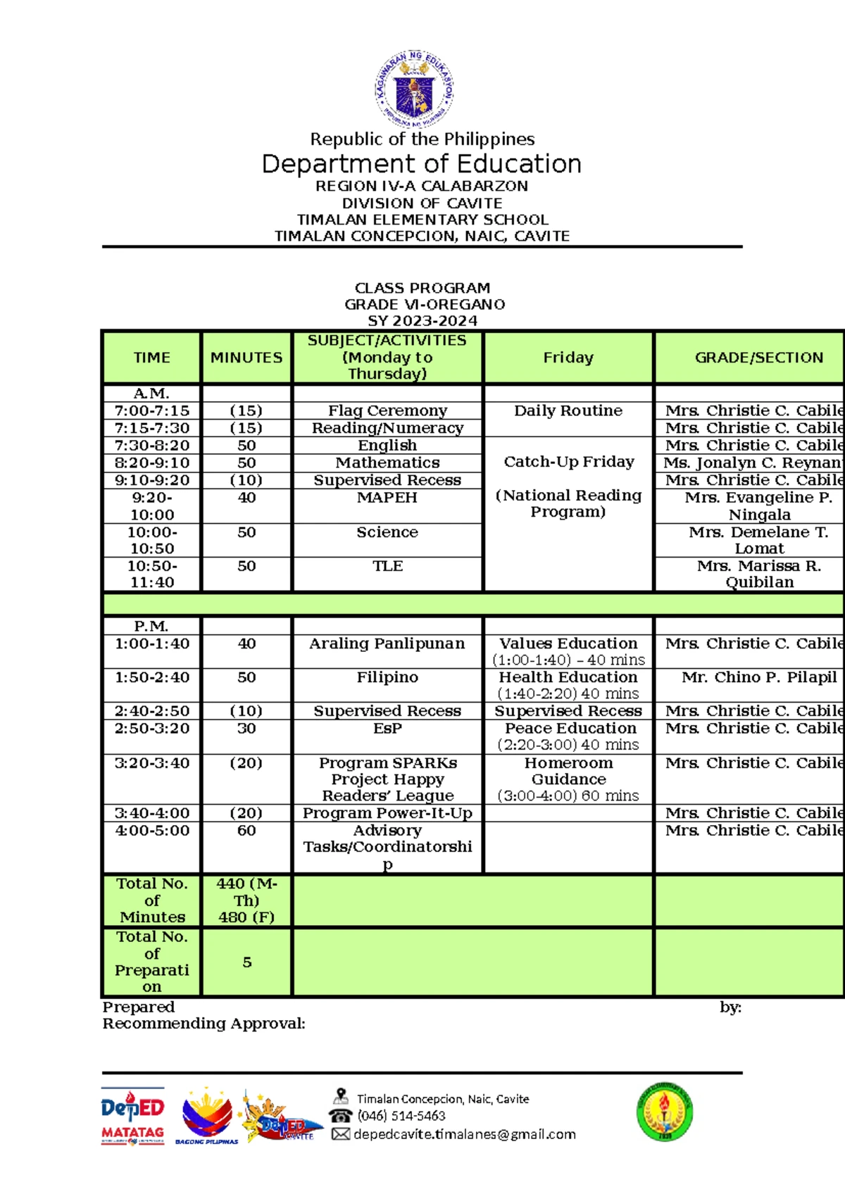 G10 Class Program SY 2025-2026 - Cabantian National High School - Studocu