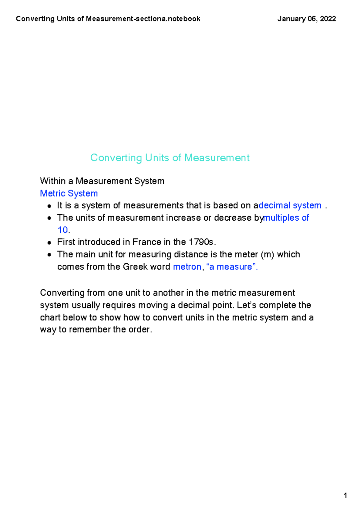 Ch 7 Solutions for Converting Units of Measurement - Revised 2022 - Studocu