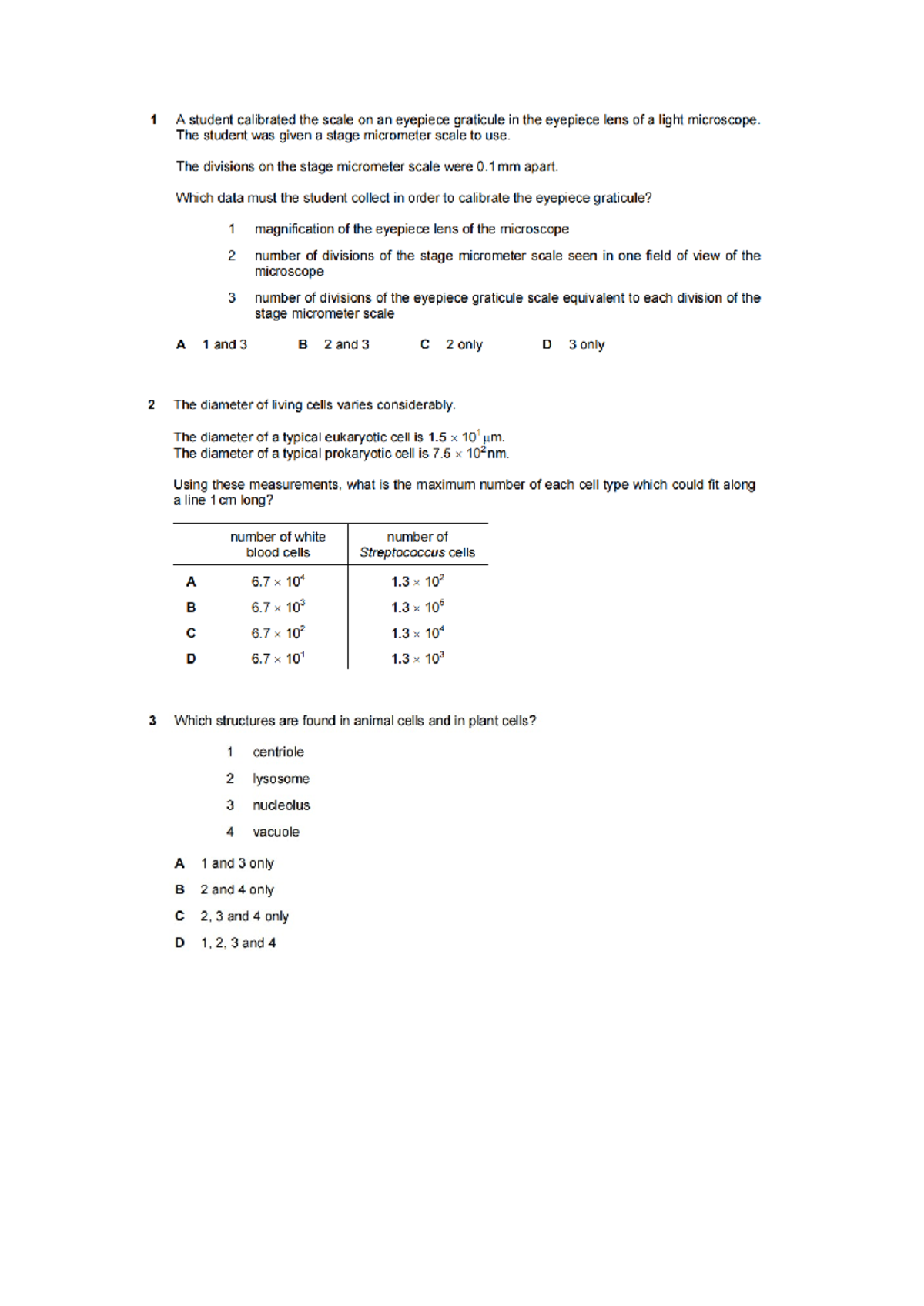 BIO101: MCQ Revision Questions in Biology with Easy Difficulty Level ...