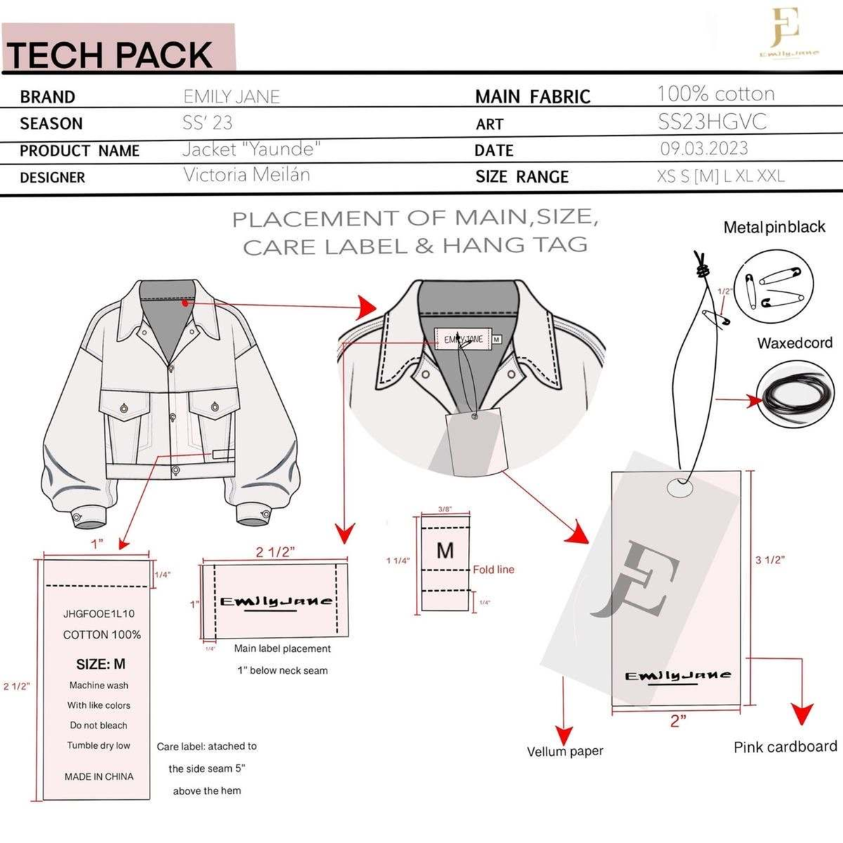 Tech Pack Reference for Emily Jane Jacket & Tailored Coat Designs - Studocu