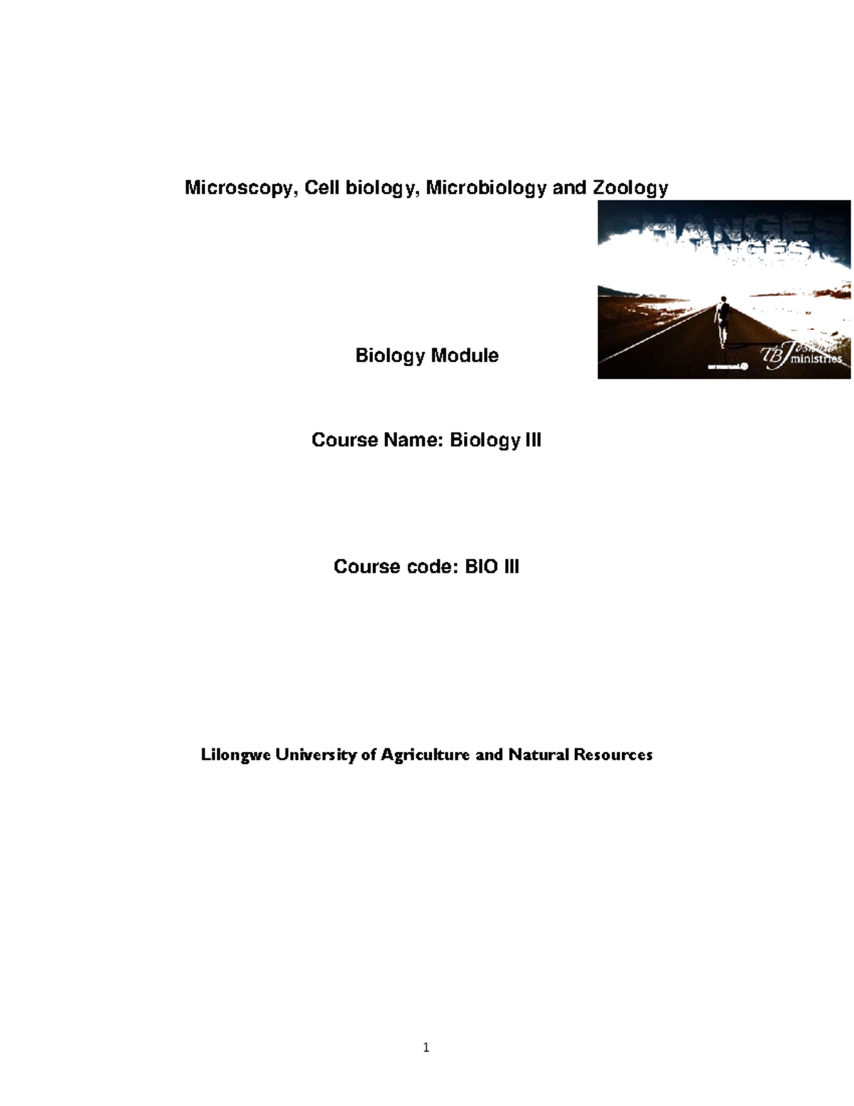BIO III - Lecture Notes on Microscopy, Cell Biology & Microorganisms ...