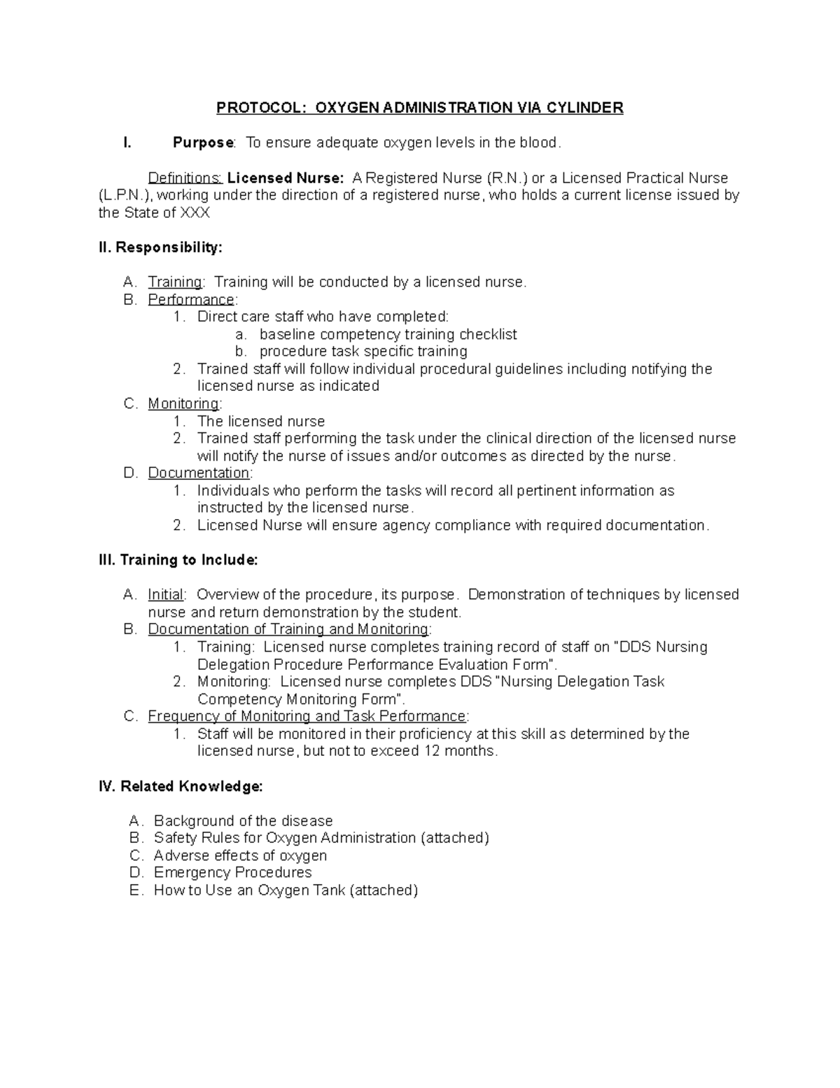 O2 Administration Protocol: Tank, Cannula, and Mask Usage Guide - Studocu