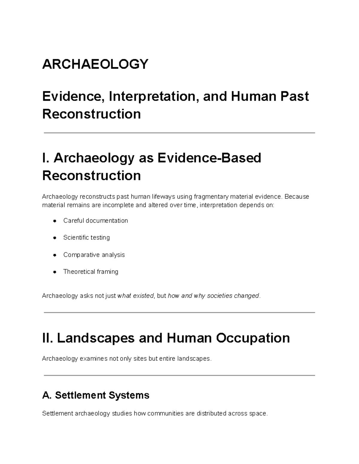 ARCH 101 Final Exam Study Guide: Key Concepts in Archaeology - Studocu