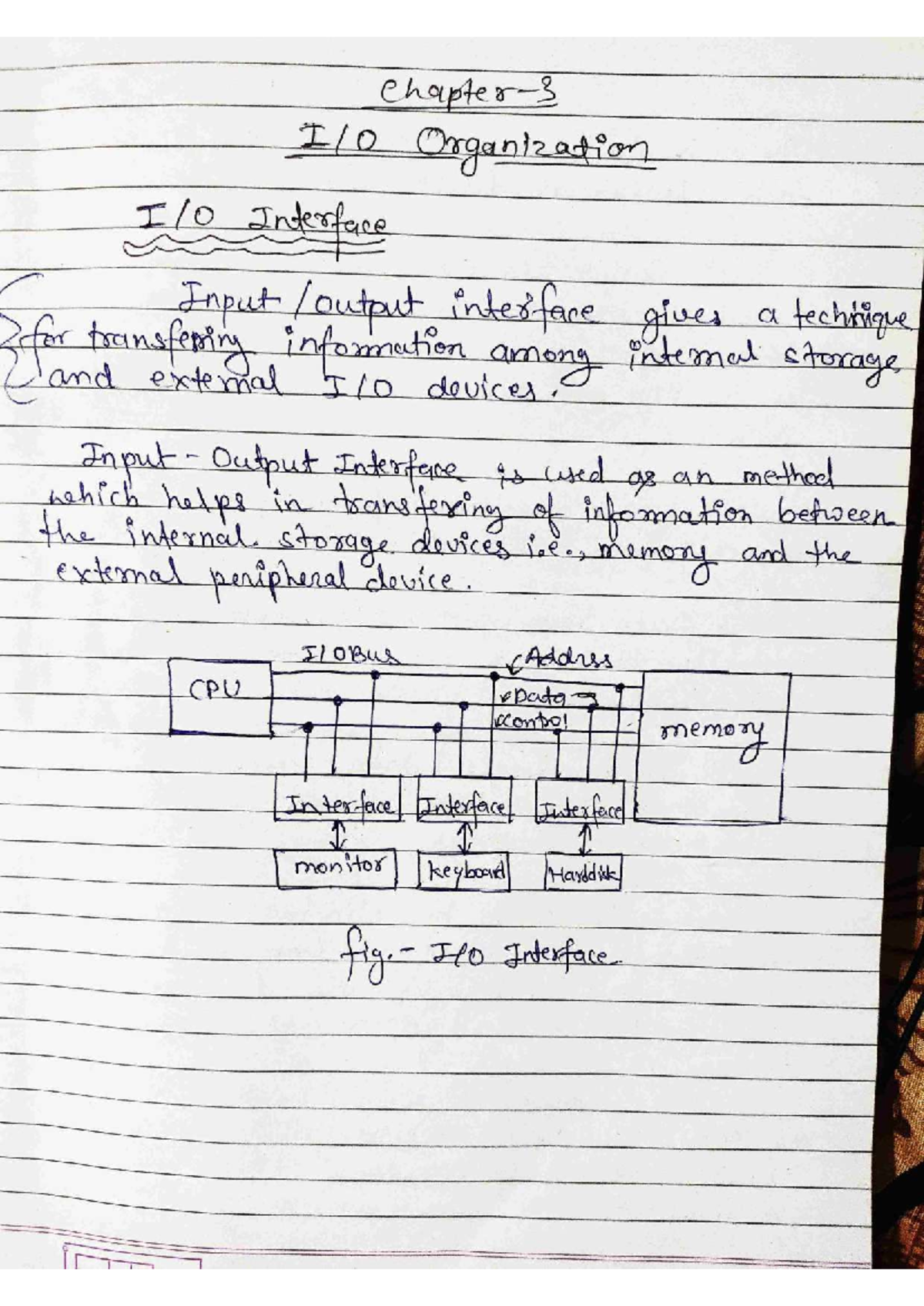 COA 3rd chapter compressed - Organization Interface Input output ...