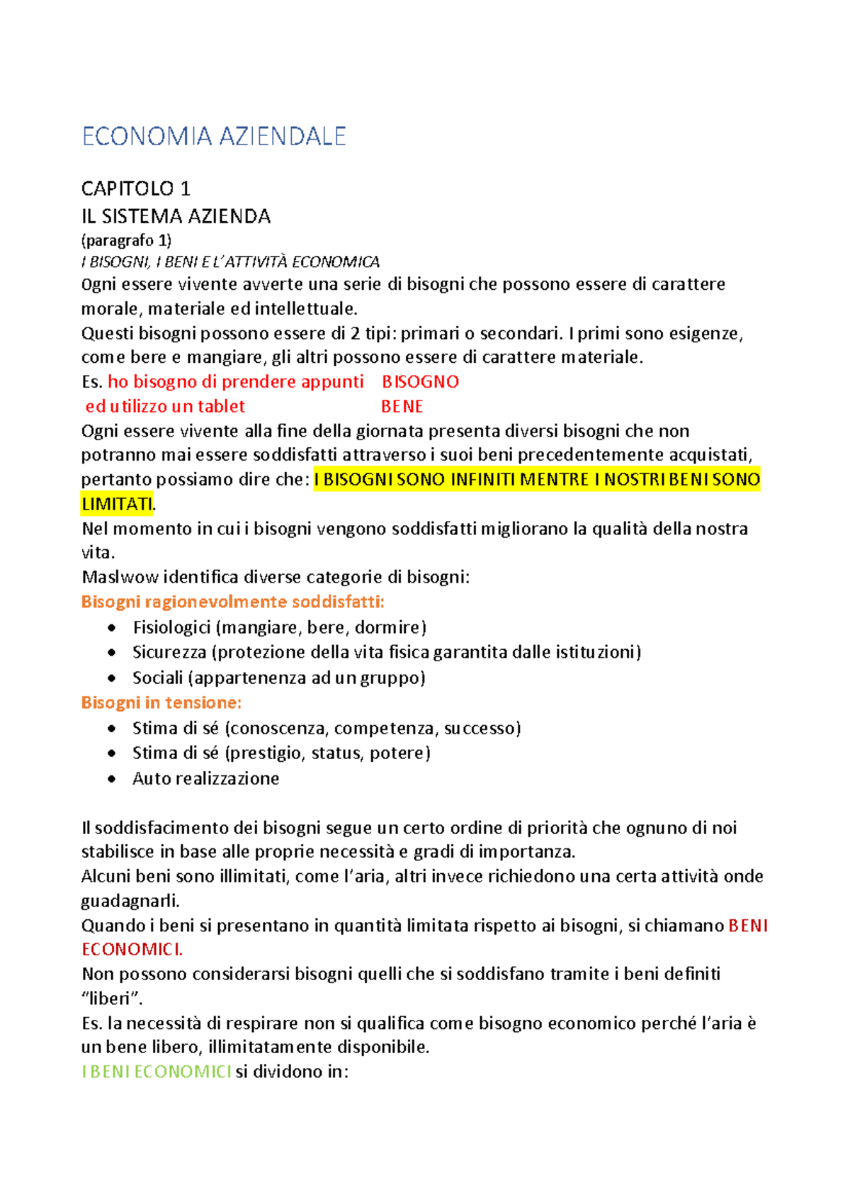 Economia Aziendale - . .. - ECONOMIA AZIENDALE CAPITOLO 1 IL SISTEMA ...