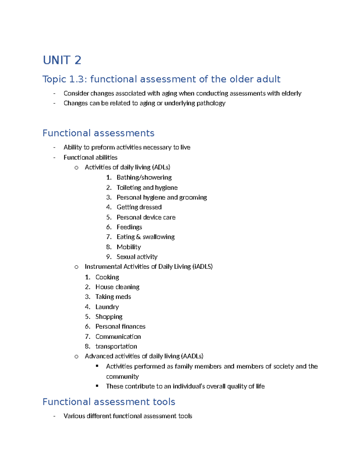 HEAS 2.1: Functional Assessment of Older Adults and Aging ...