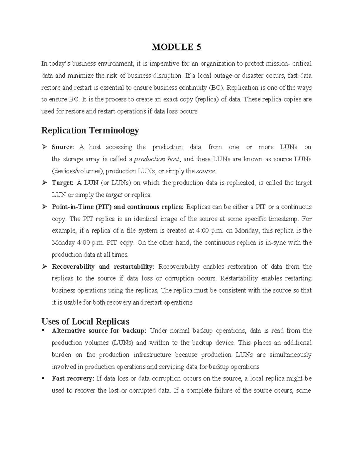 Module 1: Information Storage - Overview and Key Concepts (18CS822 ...