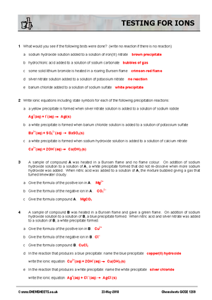 AQA GCSE Biology Paper 2 Topic List - Studocu