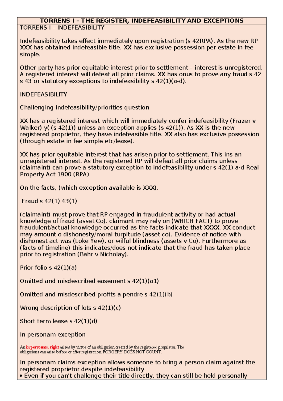 Torrens I: Indefeasibility, Exceptions, and Priorities in Property Law ...