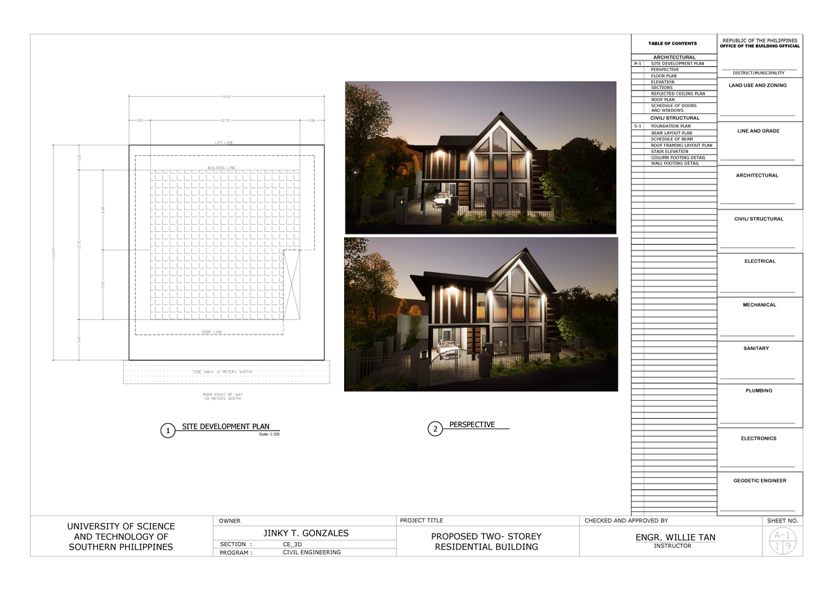 Proposed 2-Storey Residential Building Plan - CE_3D - Studocu