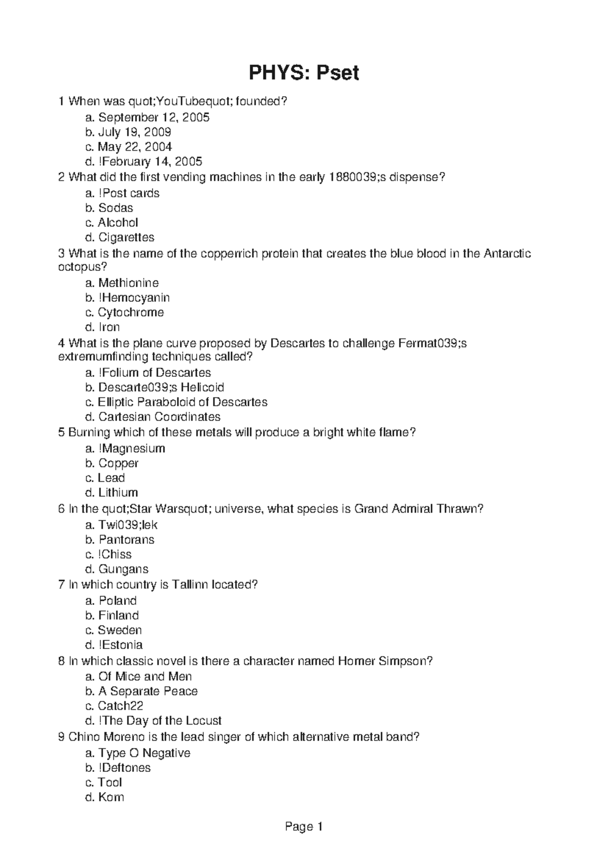 PHYS177 Lecture Notes 5: Pset Review Questions and Answers - Studocu