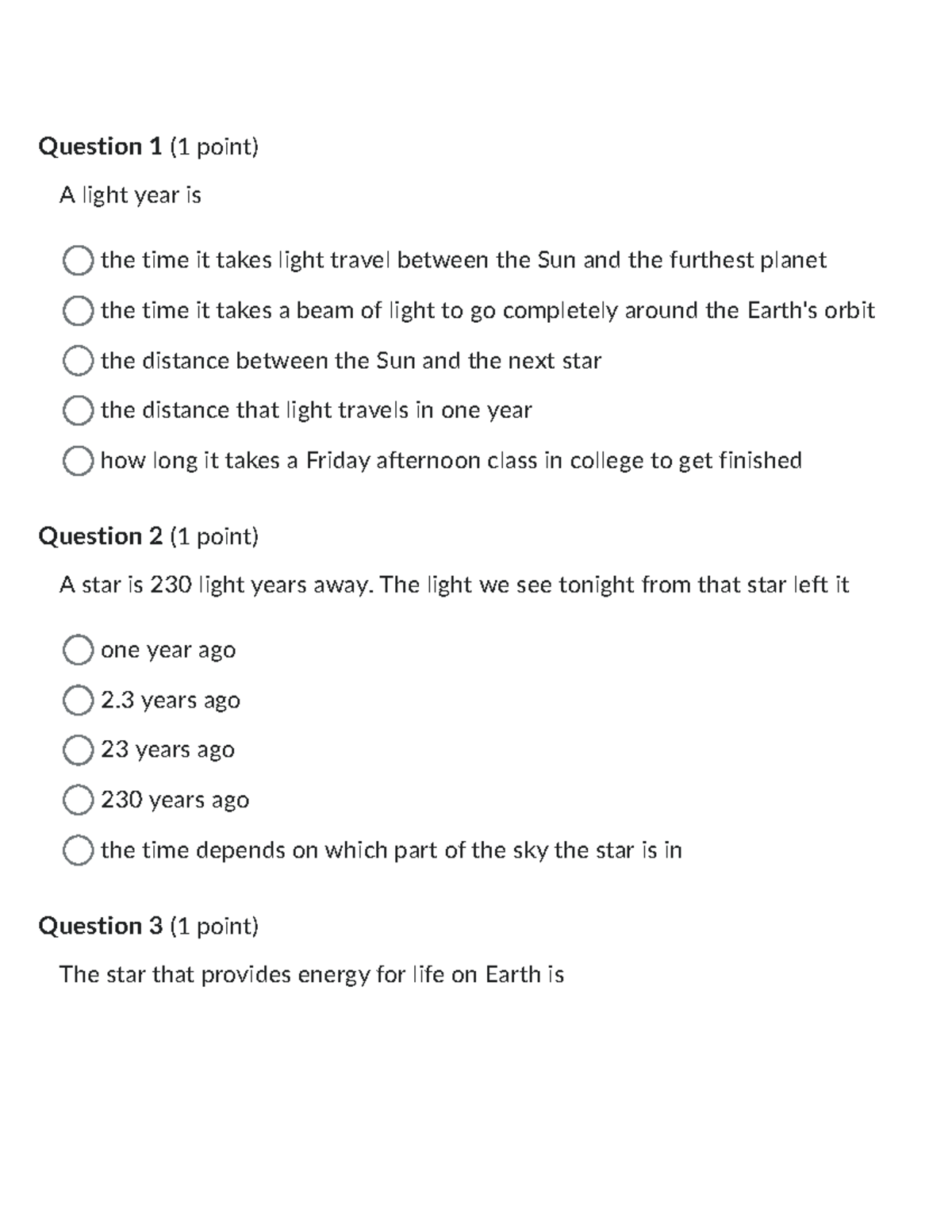 A101 Assn1 Problems - Astronomy Questions and Answers - Studocu