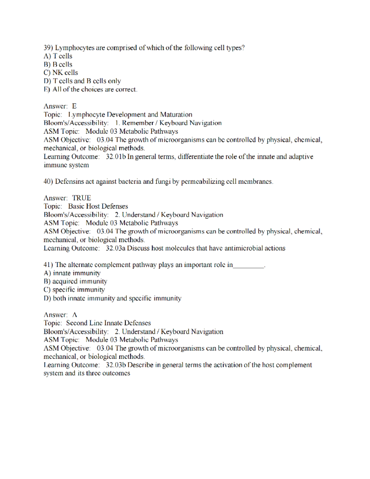 Test Bank for Prescott's Microbiology (12th Ed) - Module 03 Topics ...
