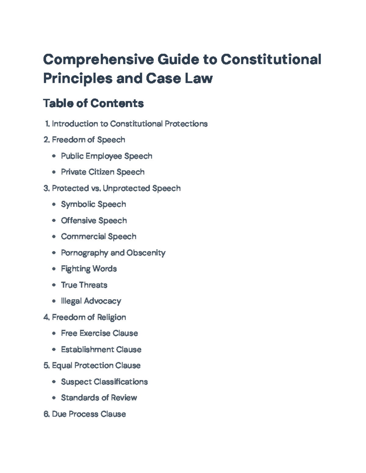 Comprehensive Guide to Constitutional Principles (CIV 101): Key ...
