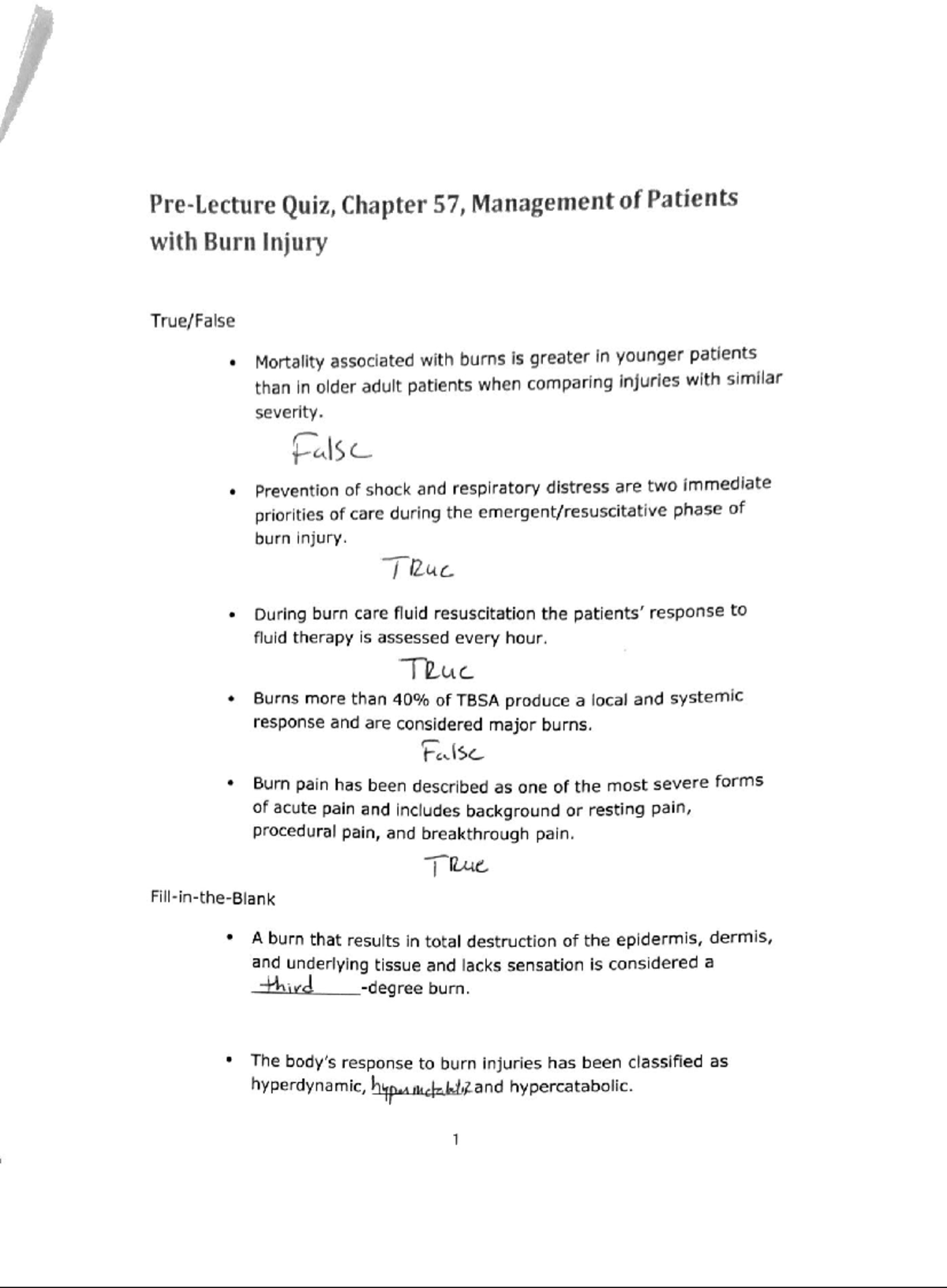 Chap 57 Burns - Practice Quiz for Exam Preparation - Studocu