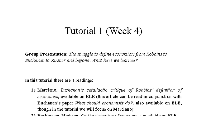 Tutorial 1 (Week 4) - Tutorial 1 (Week 4) Group Presentation: The ...