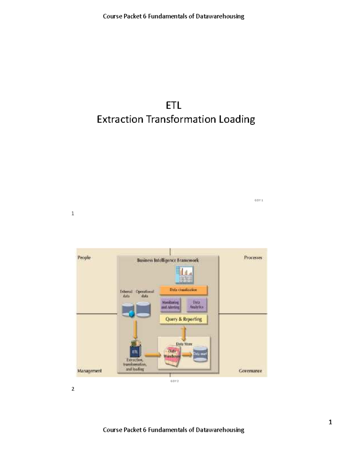 2025 Course Packet 6: ETL Fundamentals in Data Warehousing - Studocu
