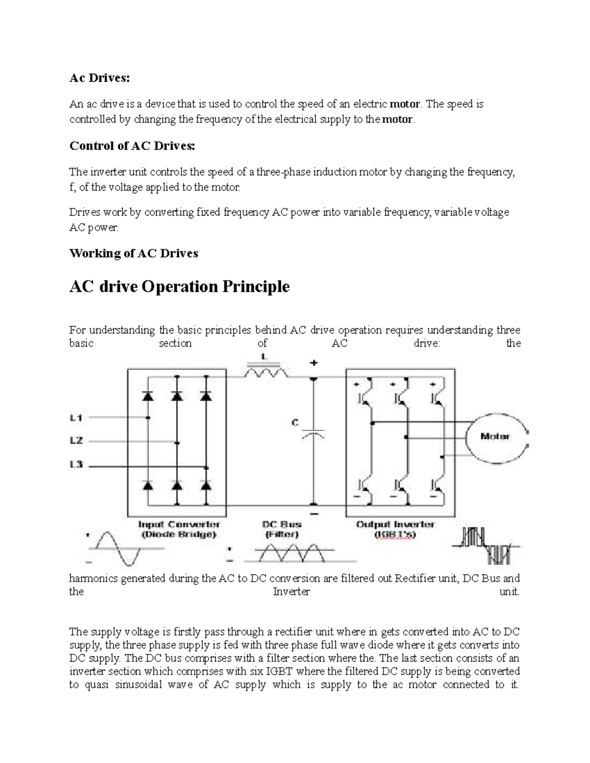 AC Drives - Lecture Notes 1: Understanding Motor Speed Control - Studocu