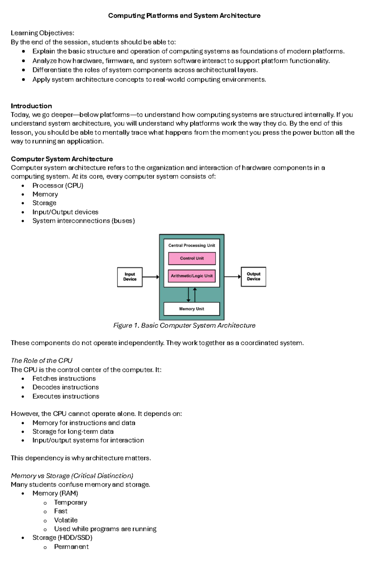02 Computing Platforms and System Architecture: Understanding System ...