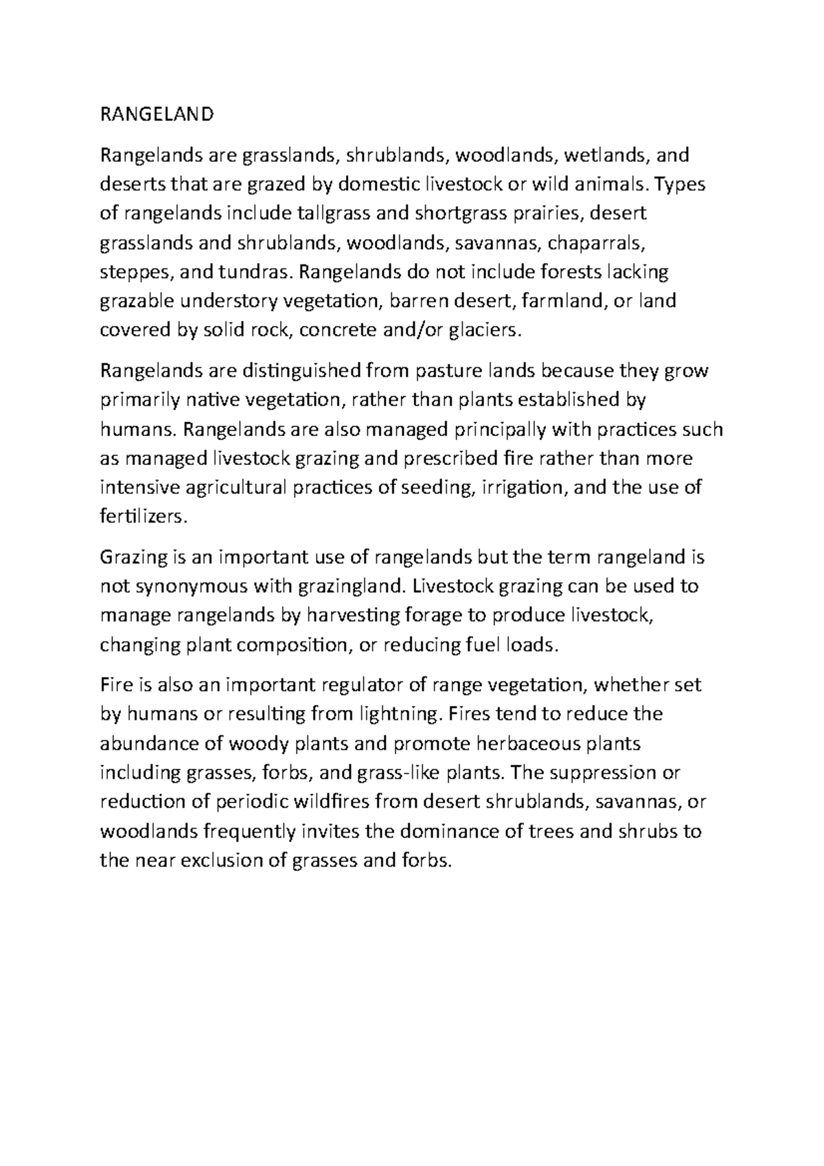 Rangeland Characteristics and Ecology: An Overview on Types and ...