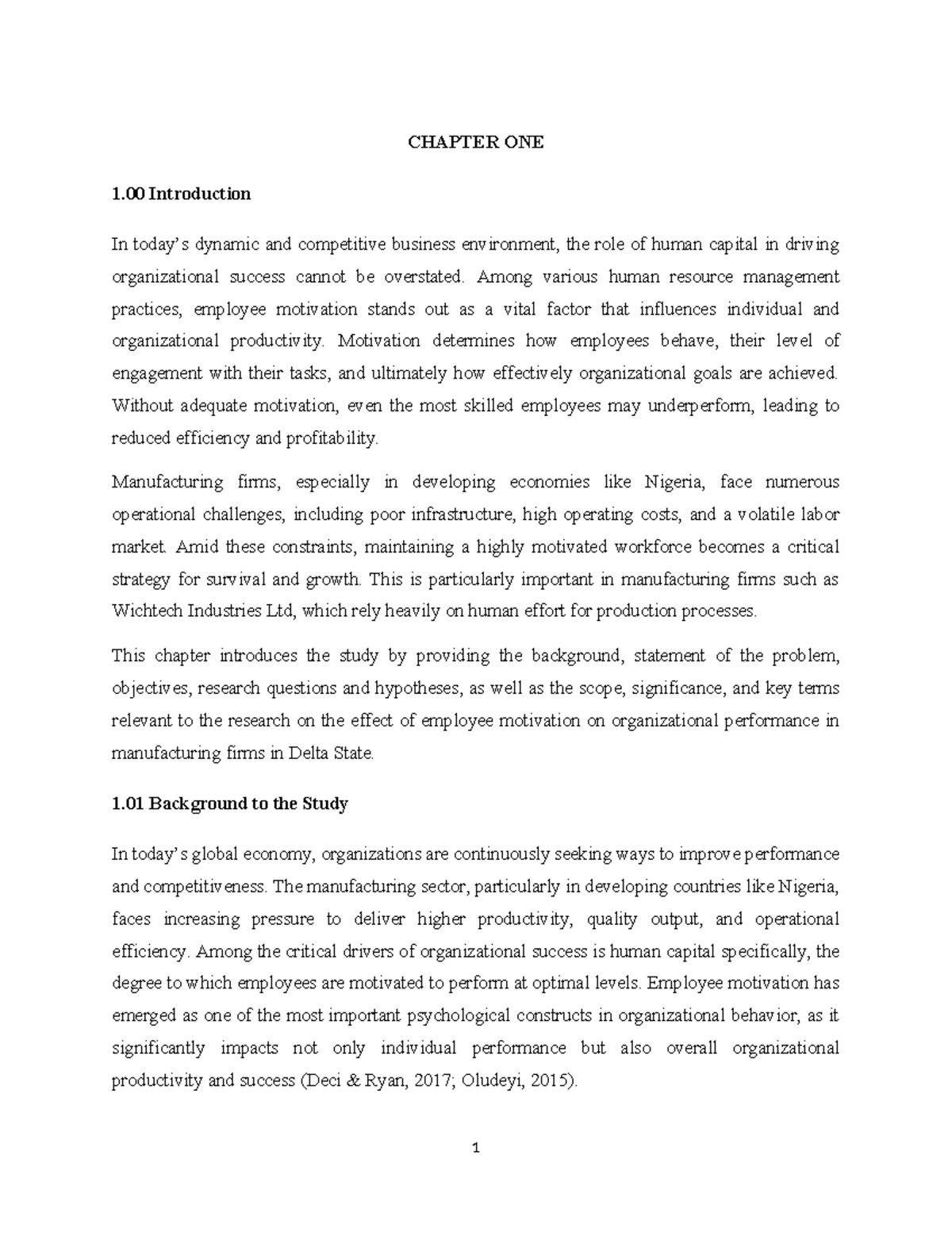 Effect of Employee Motivation on Org Performance in MFG Firms (2025 ...
