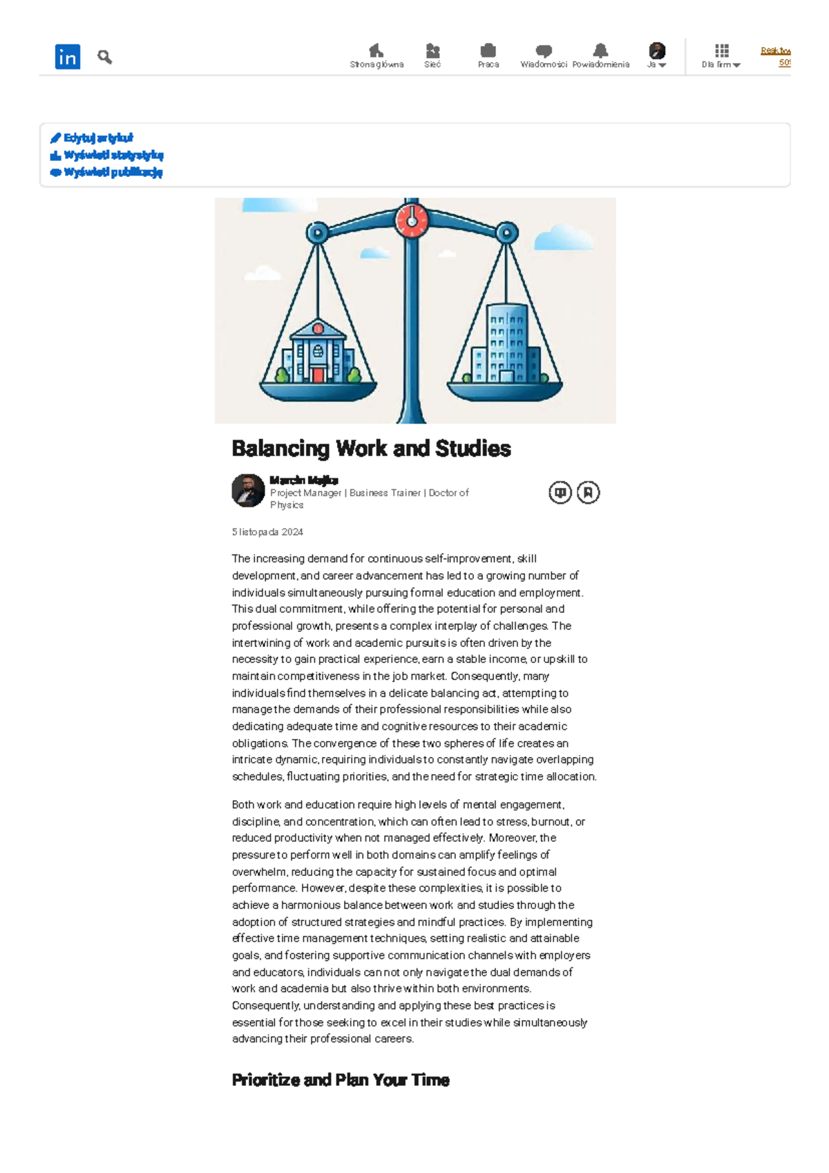 Balancing Work and Studies: Strategies for Success in Life - Studocu