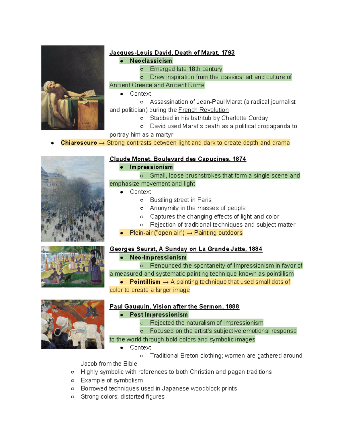 ARTH 111 Final Exam Study Guide: Key Art Movements & Contexts - Studocu