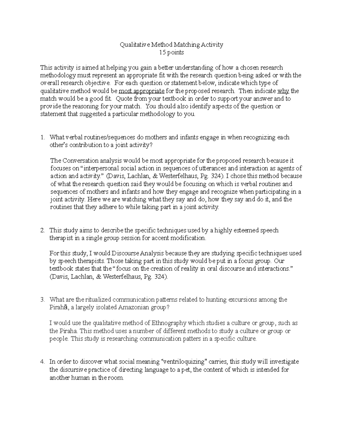 Qualitative Method Matching Activity AA - Qualitative Method Matching ...