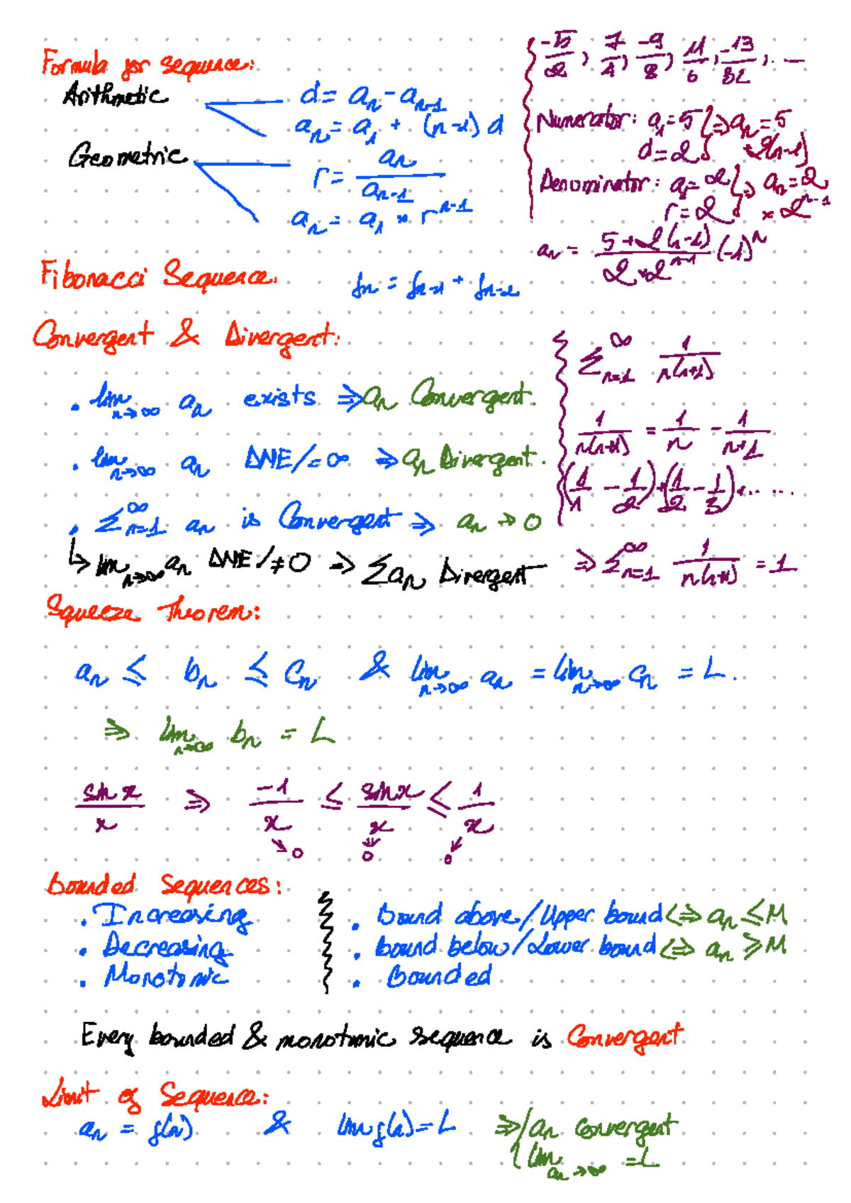 Chap 1 - Note - 7 Formula for sequence: 6 32 Arithmetic an a d ...