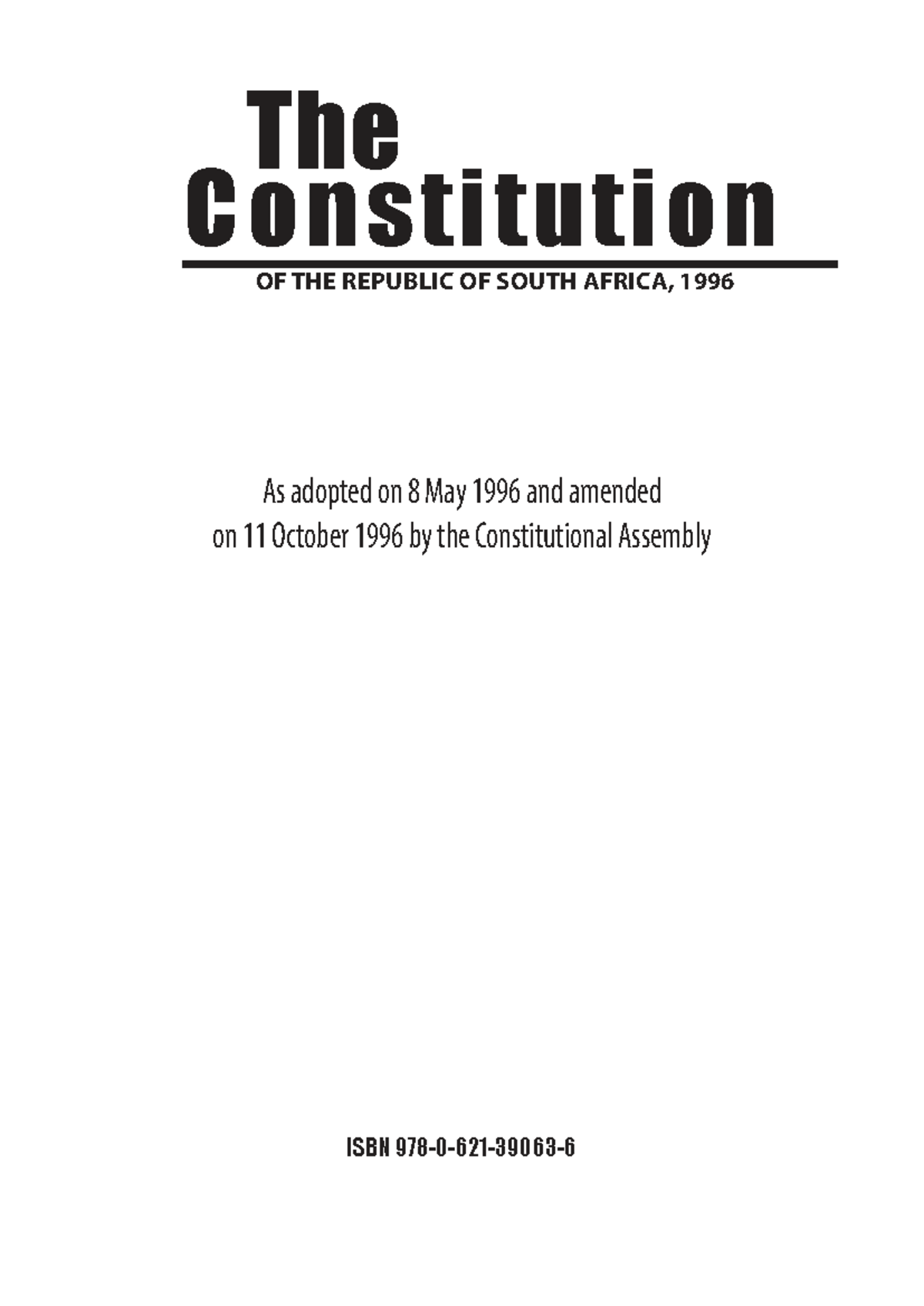 The Constitution of the Republic of South Africa (1996) - Full Text ...