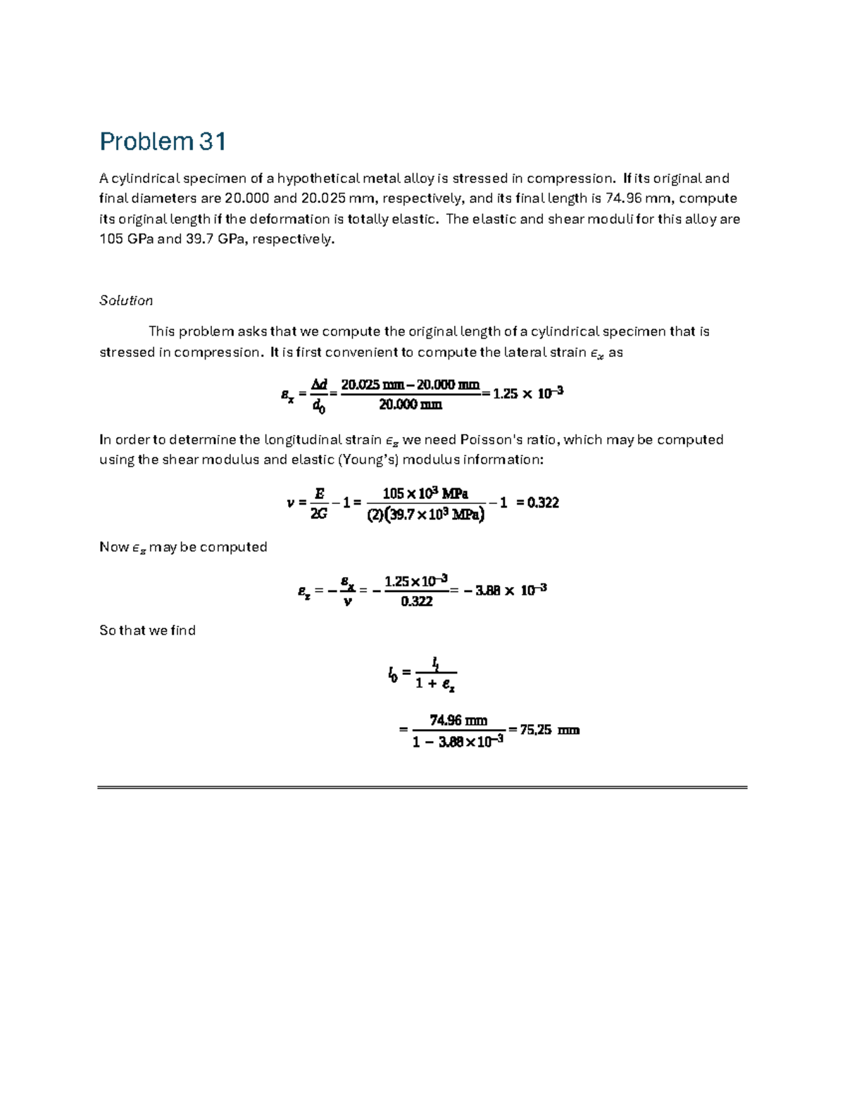 Example Problems - WEEK 8 - Solutions for Materials Science - Studocu