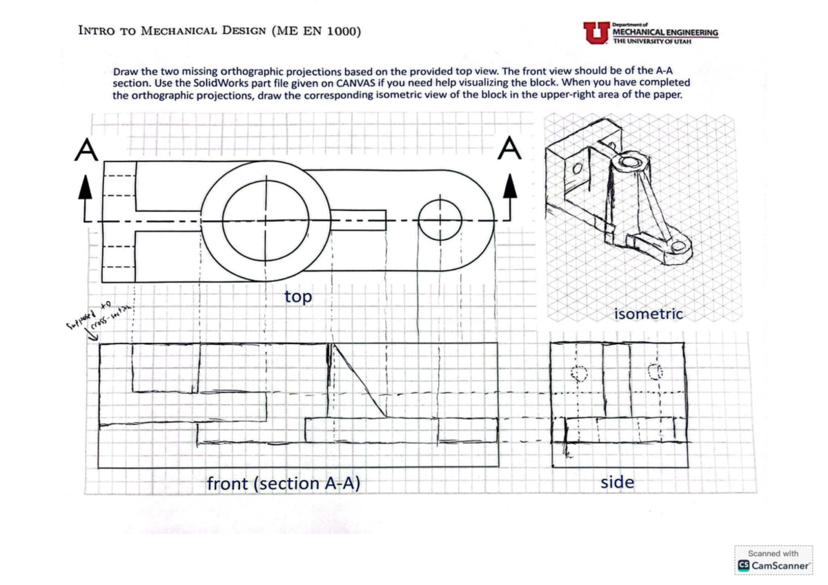 Intro to mechanical design (ME EN) orthographic projections and ...