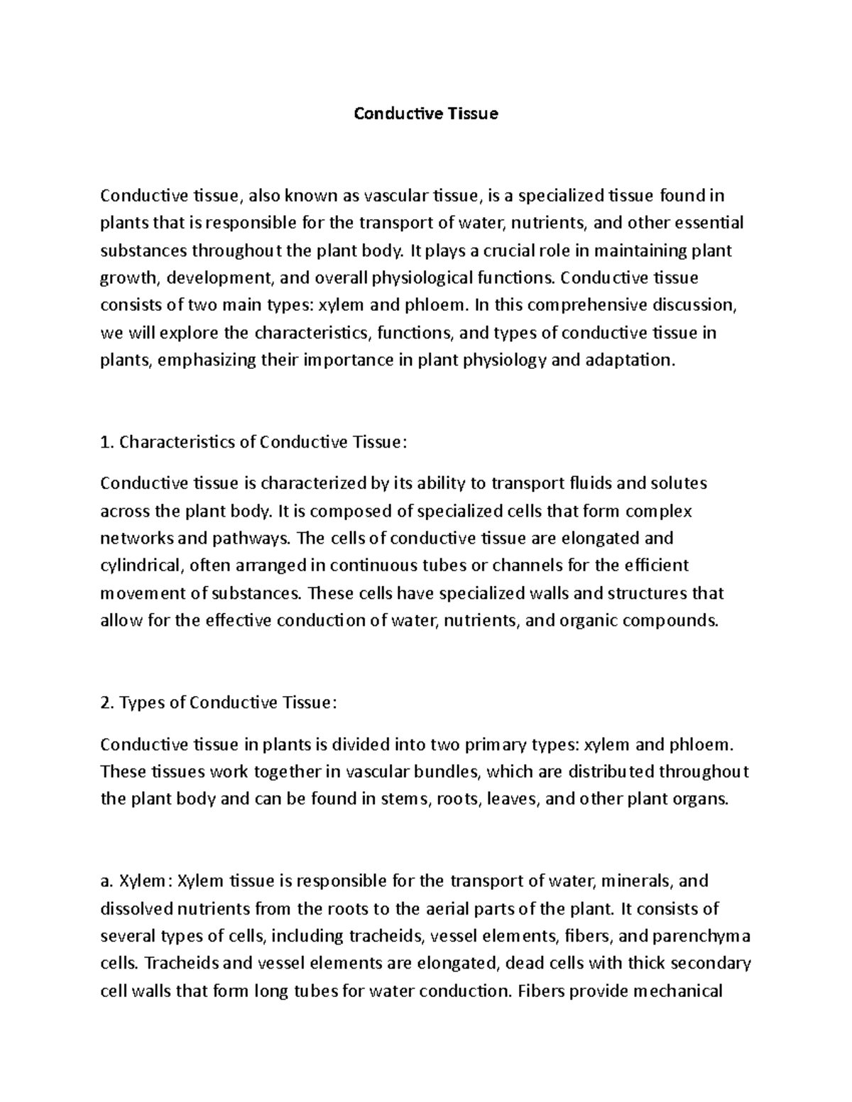 Conductive Tissue - learning - Conductive Tissue Conductive tissue ...