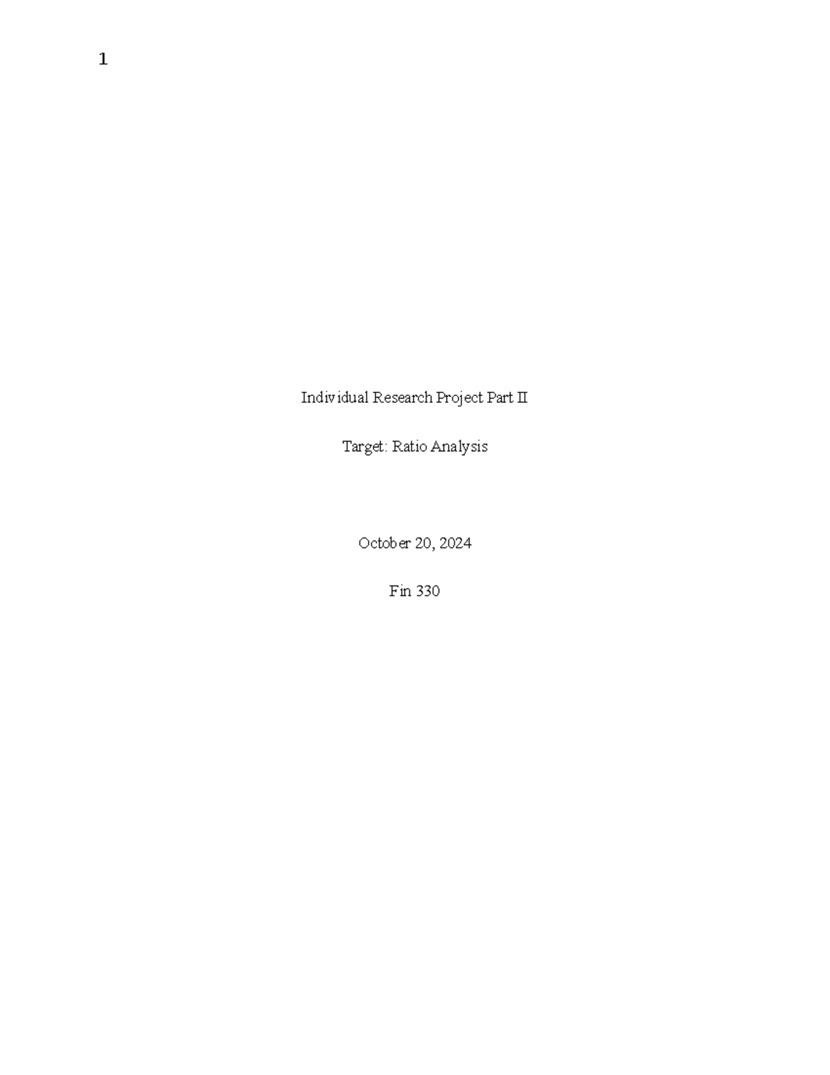 Fin 330 Research Project: Target Corporation Ratio Analysis Insights ...